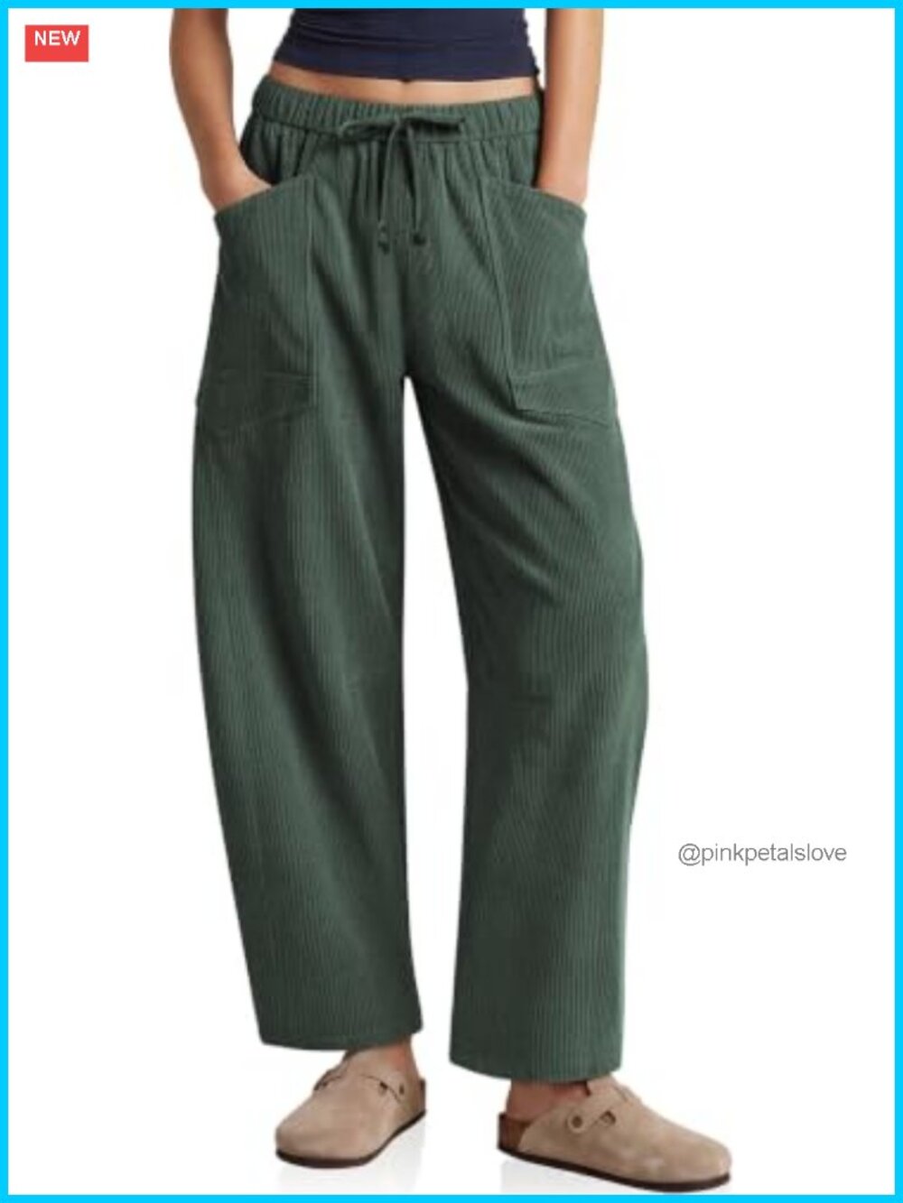 Barrel Corduroy Pants Women Wide Leg High Waisted Baggy Trousers